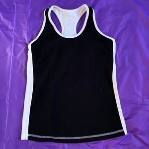 Bally White and Black Workout top